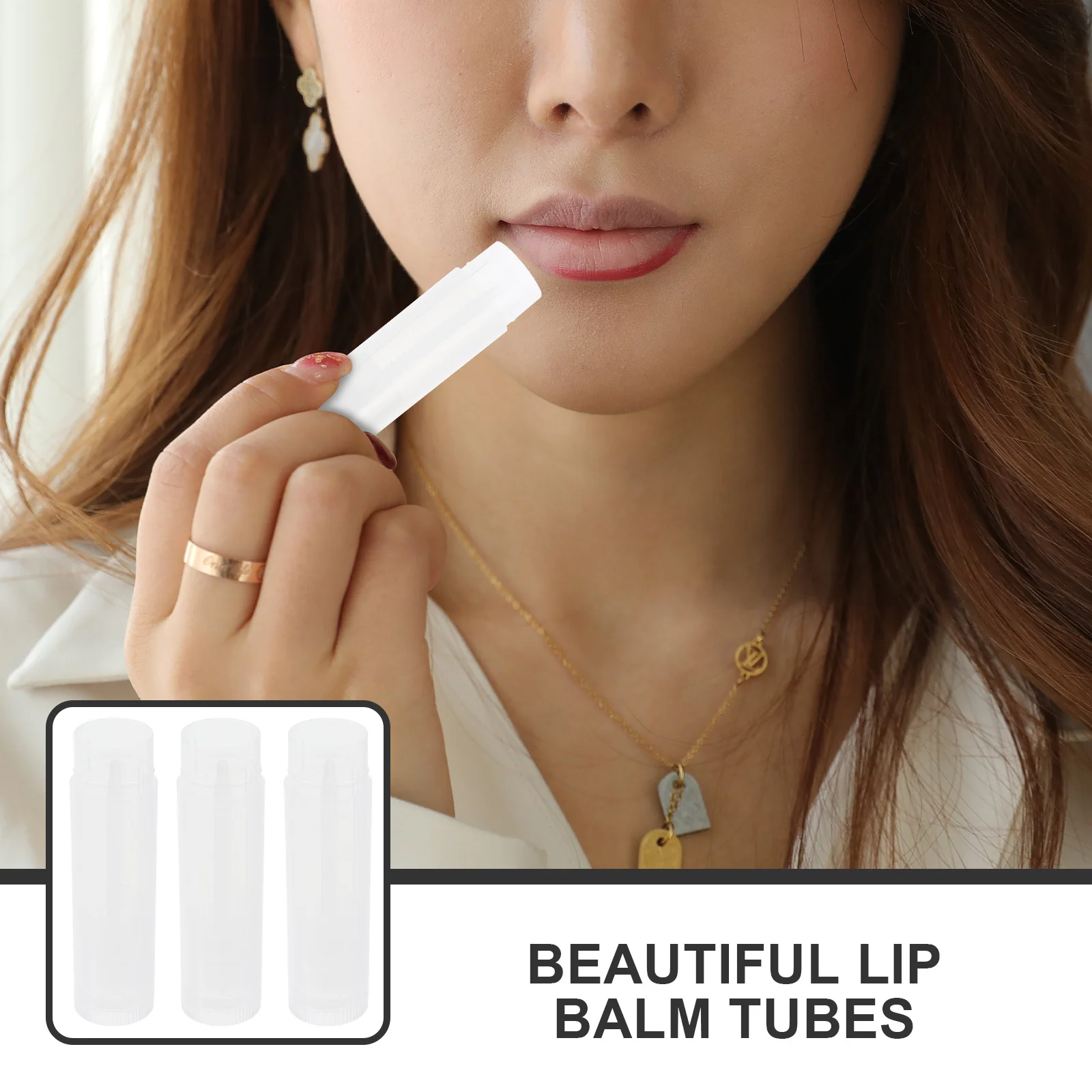 หลอดลิปบาล์มเปล่า 100 ชิ้น พร้อมฝาปิด น้ำหนักเบา ทนทาน สำหรับใส่ลิปสติก DIY