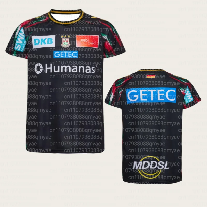 25-26 SC Magdeburg Champions League Heimtrikot Handball Match Jersey Herbst Sport Schnelltrocknend Herren T-Shirt Familien-Partnerlook