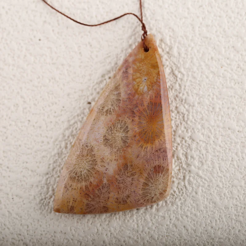 Indonesian Coral irregular shape Carving Pendant for Necklace Stone Fashion Natural Jewelry 60x32x7mm 19g