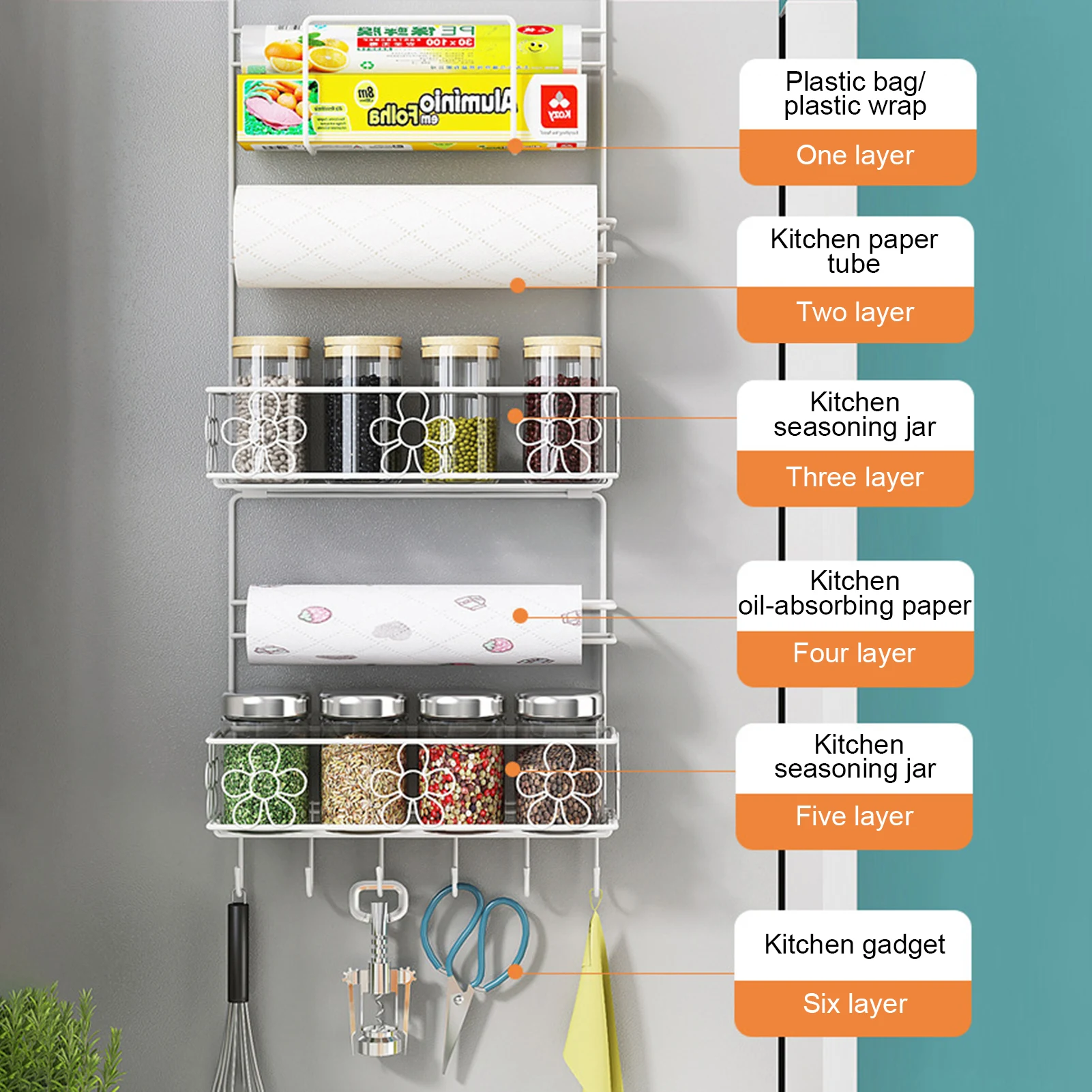 Refrigerator Storage Racks With Hook Refrigerator Side Shelf Storage for Refrigerator Washing Machine