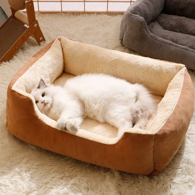 Cat Nest Dog Mattress Warm Square Nest Small and Medium-sized Dog Tai Corgi Sofa Bed All-purpose Pet Sleeping Products Supplies