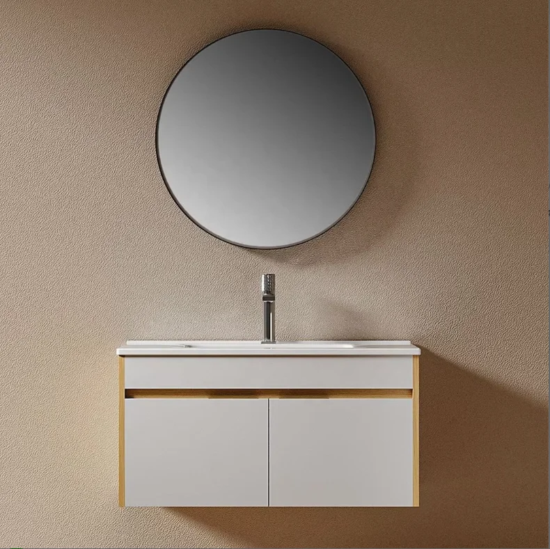 

jl-Modern Wall-Mounted Smart Mirror Bathroom Vanity Set Waterproof Lacquered Medicine Cabinet Plywood Ceramic Home&