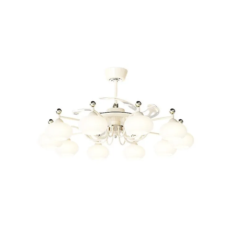 New living room chandelier simple cream wind designer new invisible fan light Internet celebrity persimmon light