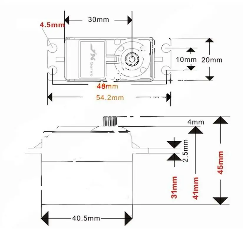 JX PDI-6209MG/9.35kg / 0.13sec / 62g 120° Metal Gear Digital Standard Servo for RC Helicopter Drone Tank Climbing Car Robot