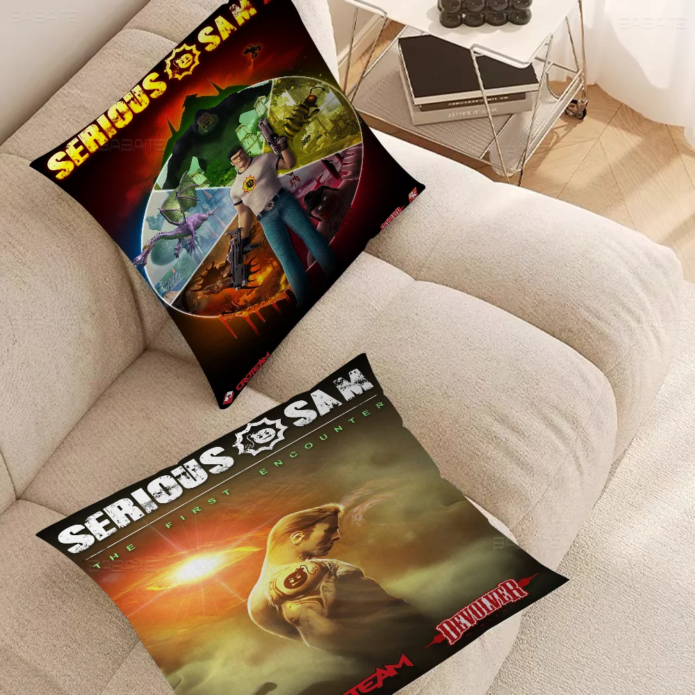 SERIOUS SAM Pillow Cushion Cover Pillowcase Living Room Sofa Home Decor Customized