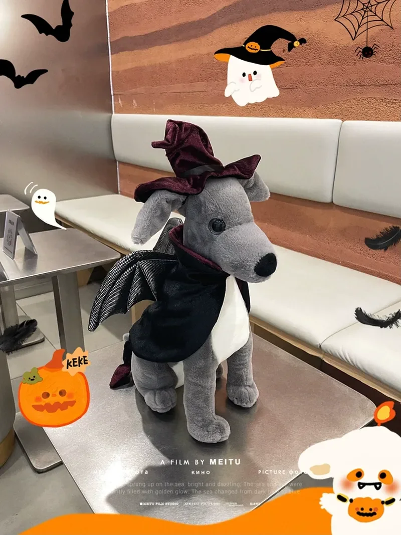 

Плюшевая игрушка J&M JEDDY Greyhound с шляпкой ведьмы и накидкой-летучей мышью, мягкая и уютная, для сна, подарок для детей и взрослых на Хэллоуин