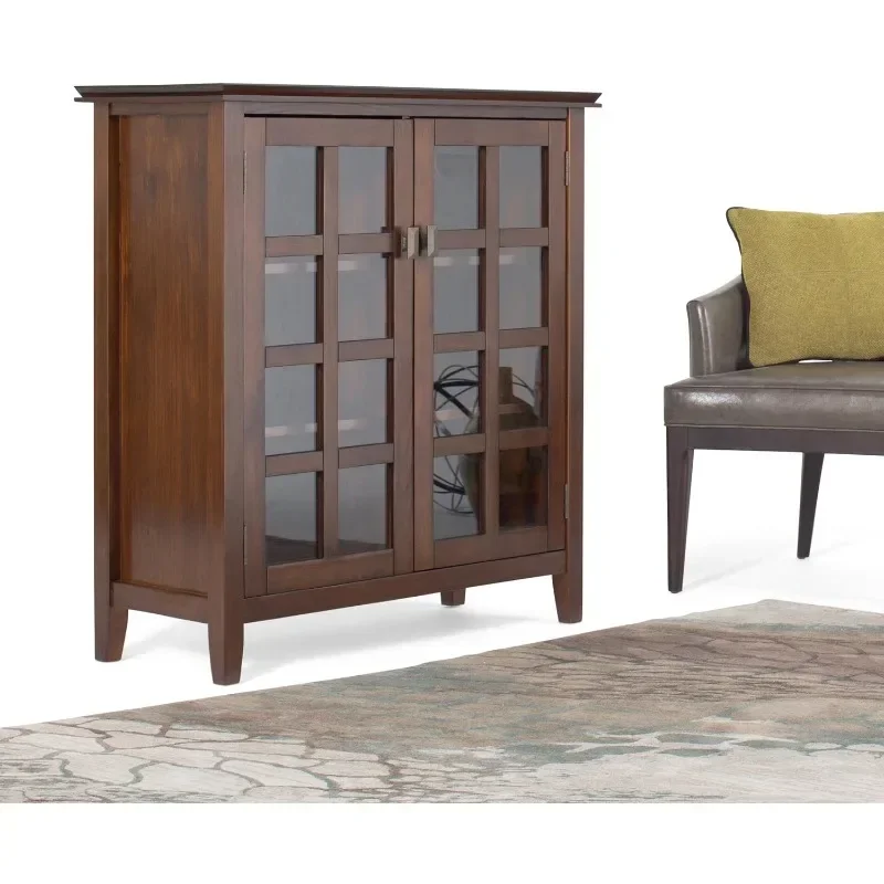 Artisan  Inch Wide Transitional Medium Storage Cabinet in Russet Brown, For the Living Room