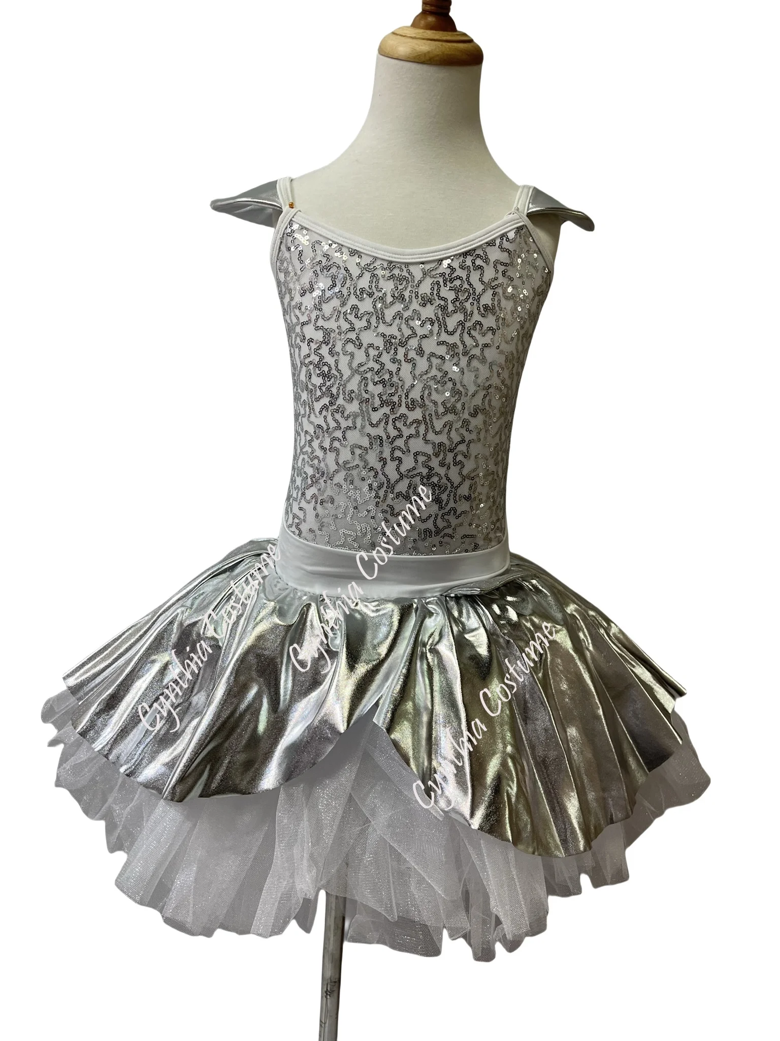 

Ballet Dance Jazz Character Dance Leotard Dress with Shiny Sequins Jazz Dance Performance Stage Costume
