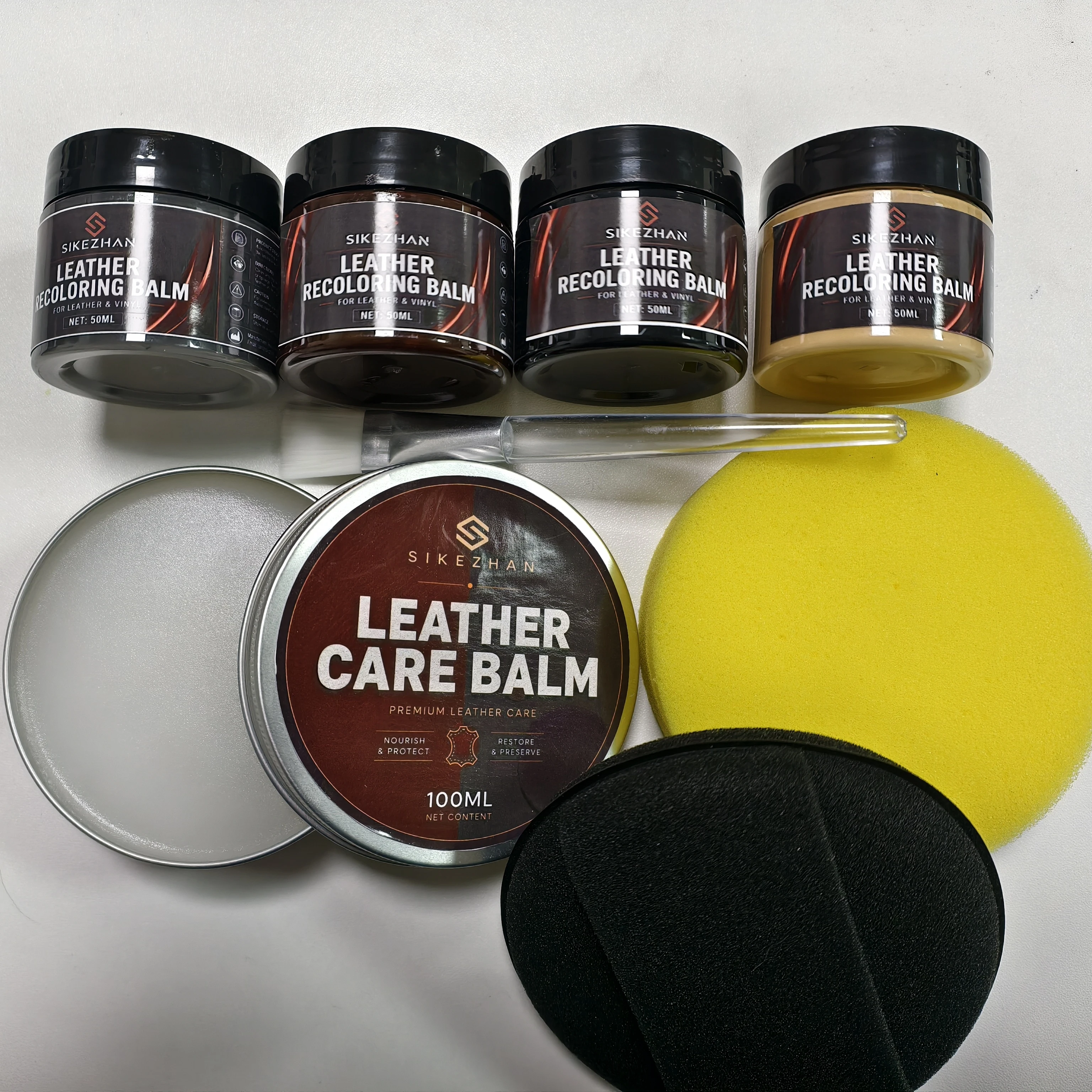SIKEZHAN Leather Recoloring Balm with Mink Oil, Leather Dye & Restorer Kit for Sofas, Couches, Car Seats and Furniture Repair view 6