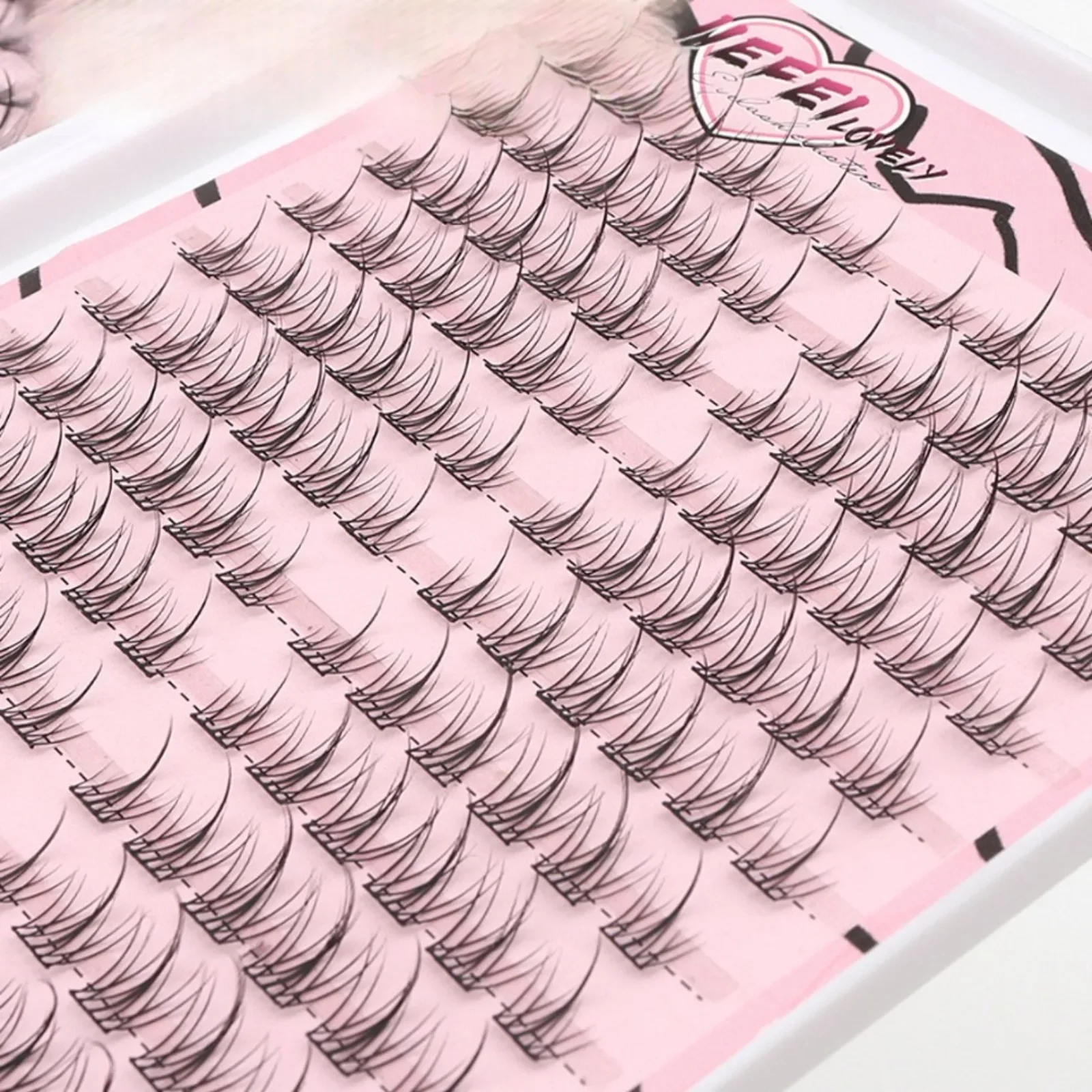384 Sunflower DIY Eyelash Extension Kit - Large Capacity, Natural C-Shape Cluster 9-11mm, Lightweight Cartoon Style