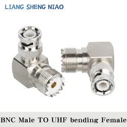 BNC macho Jack para UHF Bending Connector, SL16 RF Coax Connector, adaptador reto, 90 graus, 1pc, UHF, SO239, PL259