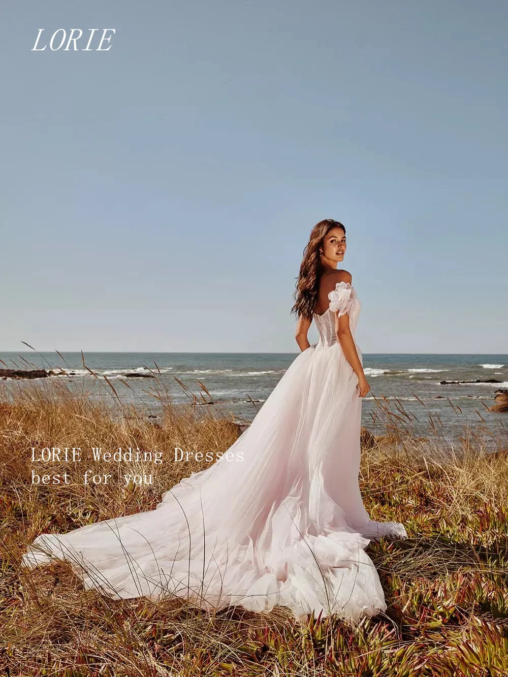 LORIE Luxury A Line Wedding Dress Illusion Sweetheart Bridal Dresses Appliques Sexy One Shoulder Wedding Gown Customized 2026