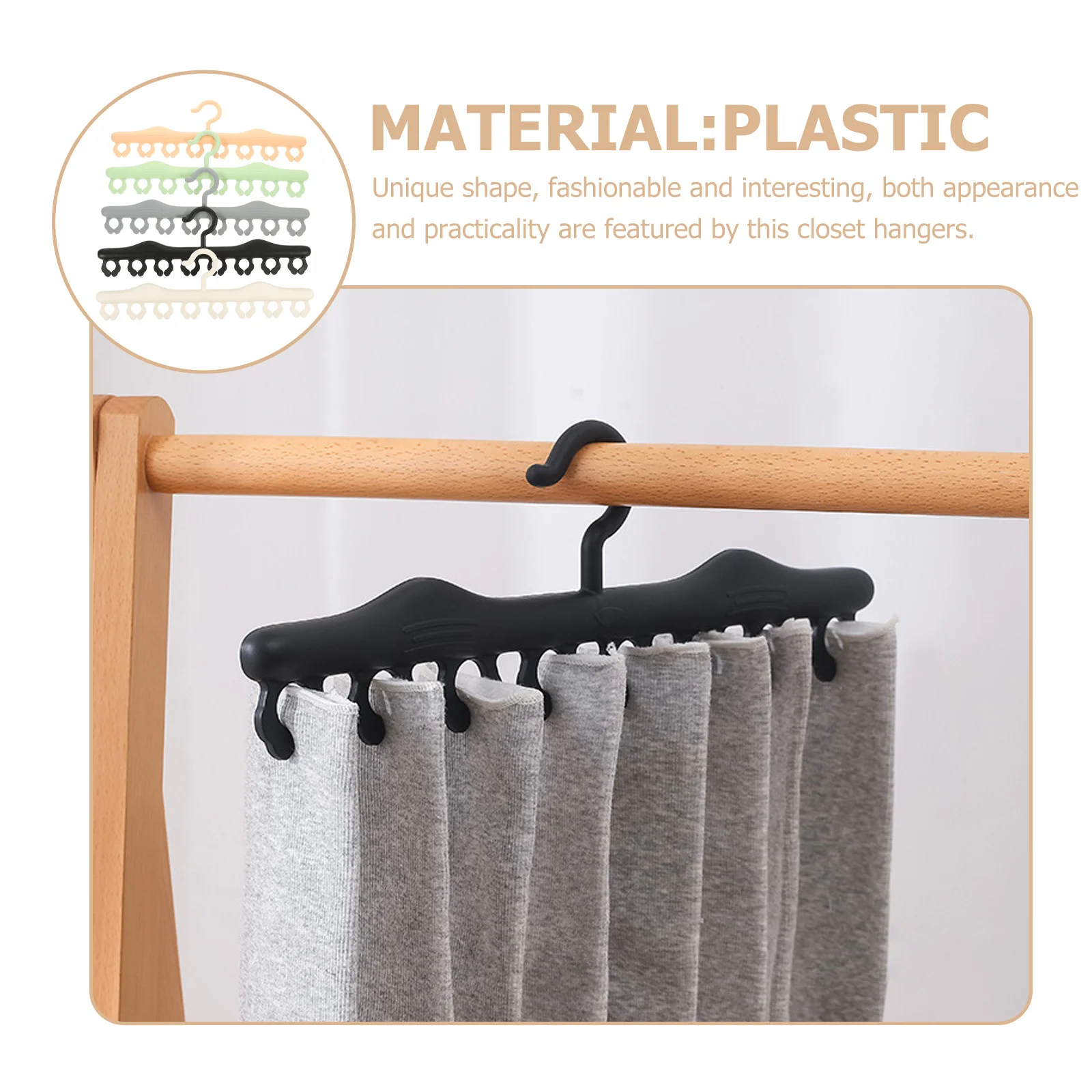 

5pcs Socks Closet Coat T-Shirt Hangers Pants Hangers Shirt Organizers Strong Bite Clips Drying Rack Towel Hooks Socks Clips