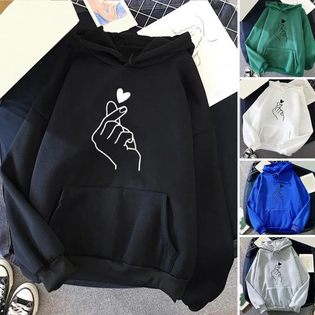 Unisex Fall/winter Hoodie With Elastic Cuffs Hem Loose Pockets Thick Plush Loose Hoodie