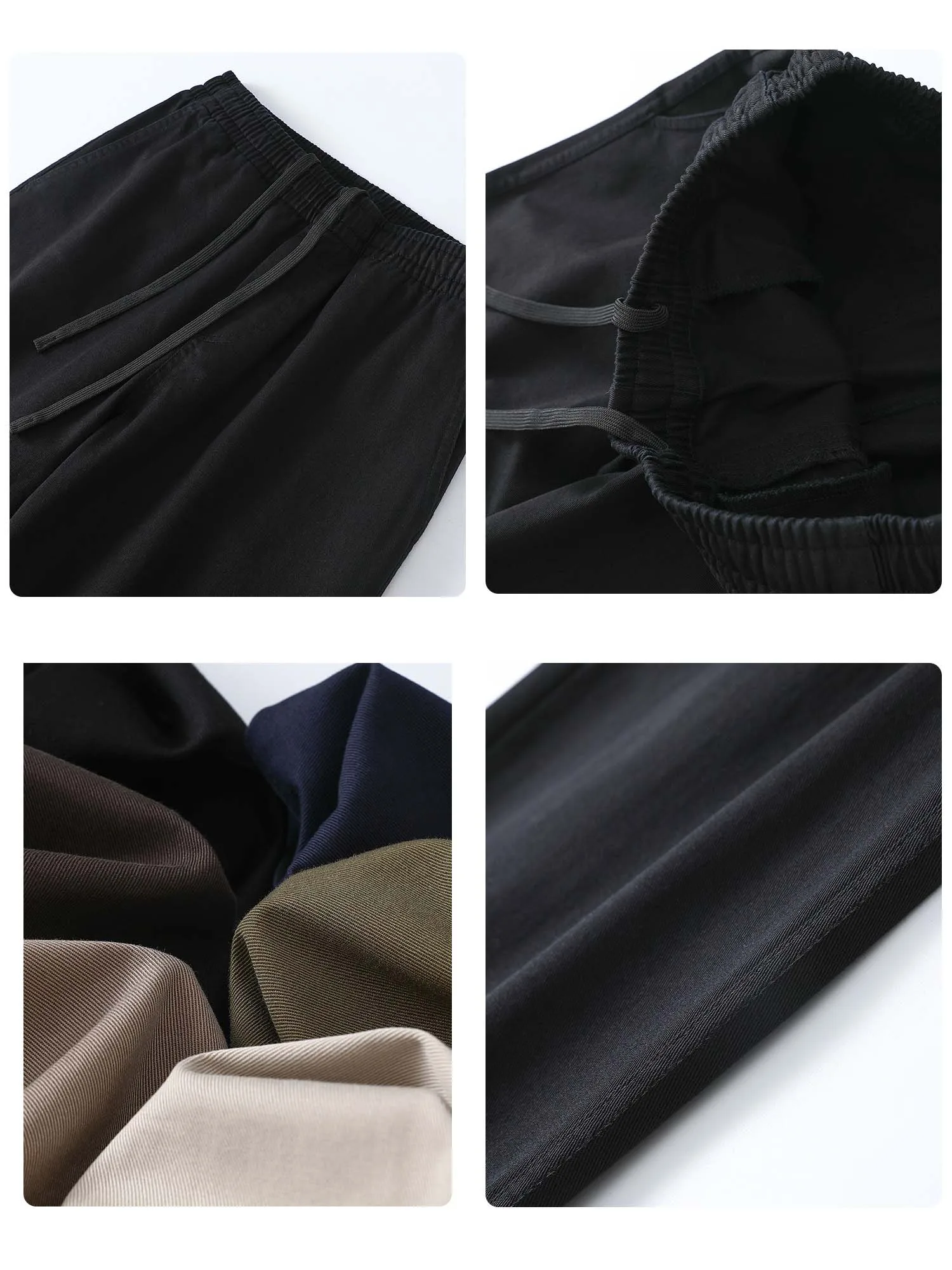 Pantaloni pull-on in twill di cotone Donna Uomo Pantaloni casual kaki Pantaloni unisex