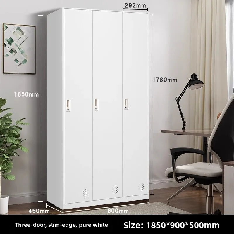 Modern White Steel Knock-Down Wardrobe Home Furniture for Living Room Gym Bedroom School Home Office Use Adjustable Height