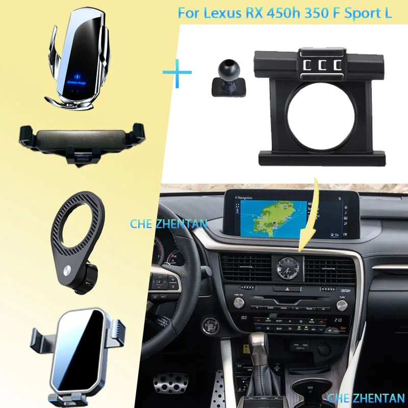 

For Lexus RX 450h 350 L 2016~2022 Car Phone Holder Wireless Charging Bracket Base Gravity Stand Vehicle Phone Mounts Accessories