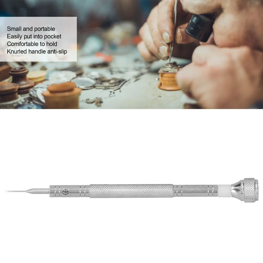 Knurled Handle Design Straight Slot Head Screwdriver Stainless Steel 8 Sizes Jewelry Repairing Screwdriver Watch Repair Tool