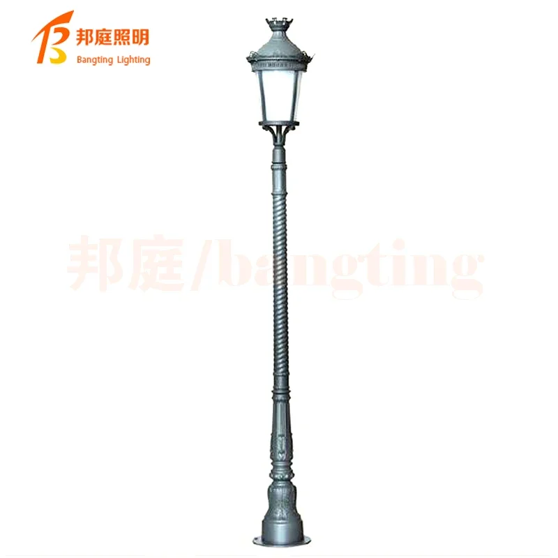 European Garden Park Street Luxury Vintage Gate Lamp Led Lighting Post Light