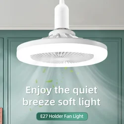 LED ventilatore silenzioso intelligente ad alta luminosità per camera da letto e soggiorno ventilatore da soffitto E27 con telecomando e illuminazione 50W