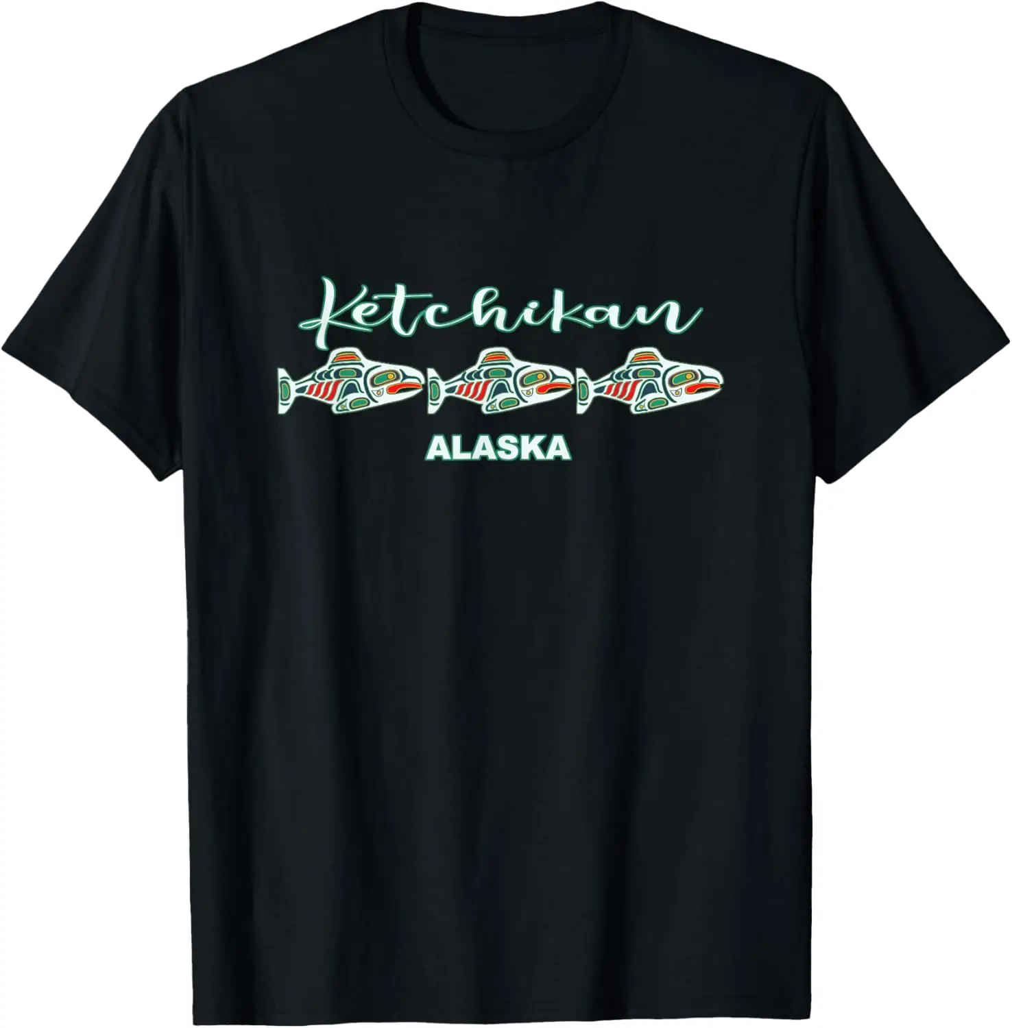 

Ketchikan Alaska Native Art Salmon Fishing Capital Souvenir T-Shirt