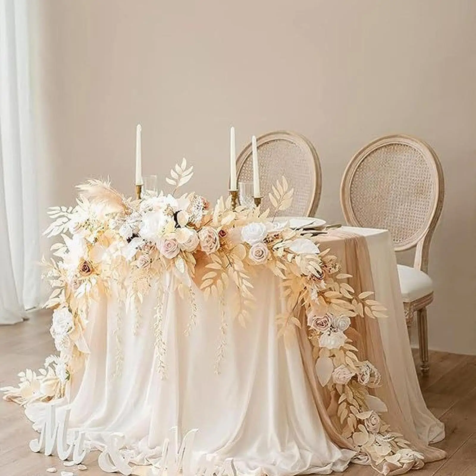 Hanging Rose Garland Artificial Vine with Silk Flowers for Home Party Decor