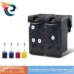 PG-575XL CL-576XL PG575 CL576 575 XL 576 XL Remanufactured Ink Cartridge for Canon PIXMA TS3550i TS3551i TR4750i TR4751i Printer