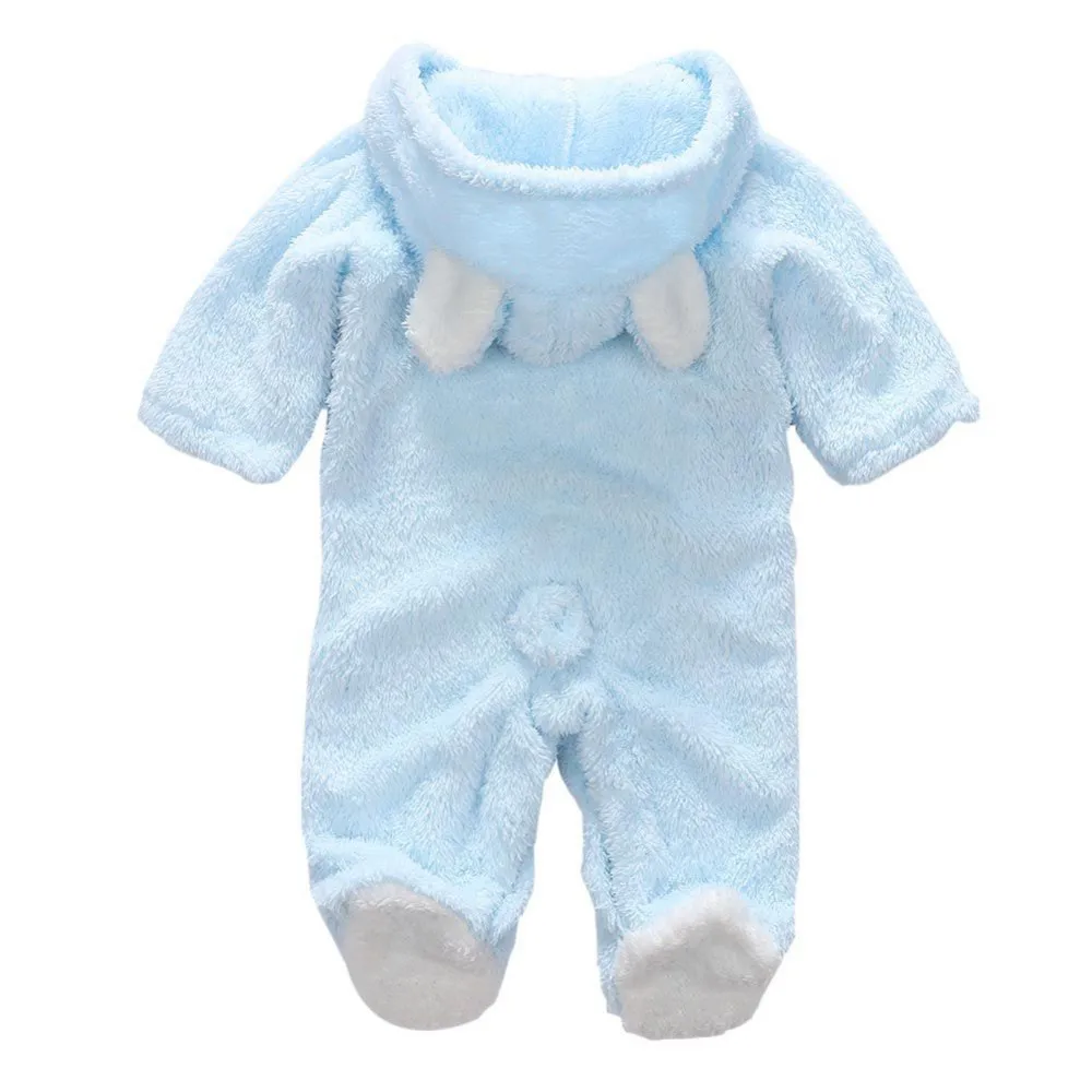 Winter Baby Clothes Cute Cartoon Bear Toddler Romper Pajama Coral Fleece Infant Infant Animal Costume Jumpsuit for Girl Boy 0-1Y