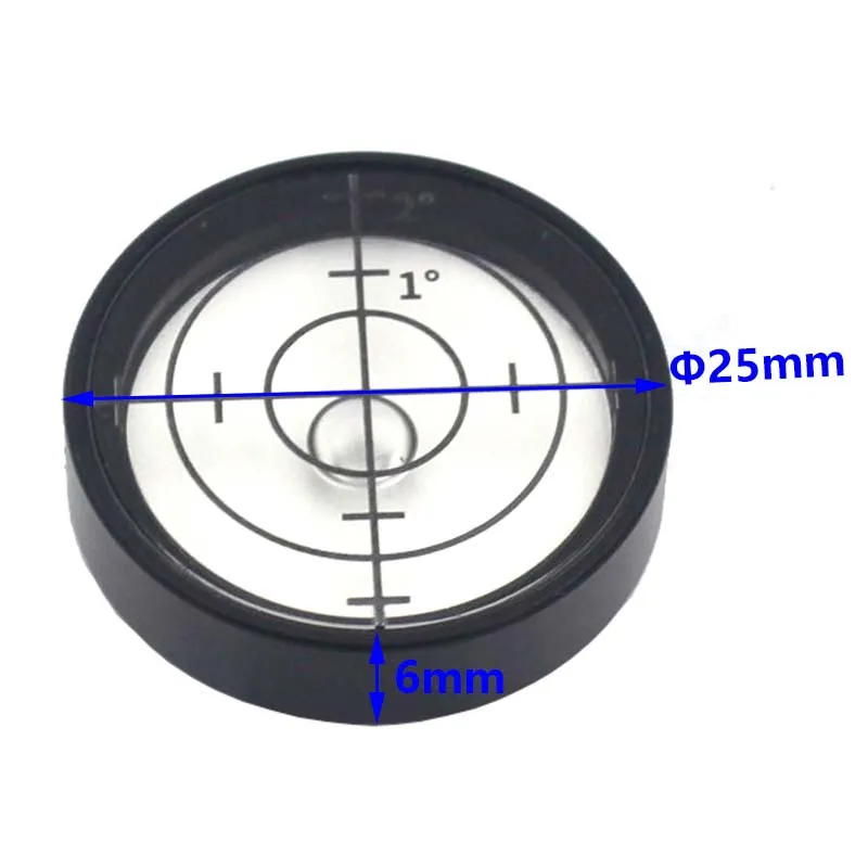 Ultra Thin Mini Metal Spirit Level Bubble Bead Horizontal Leveling Blister D 25mm T 6mm Level Measuring Instrument 1PCS