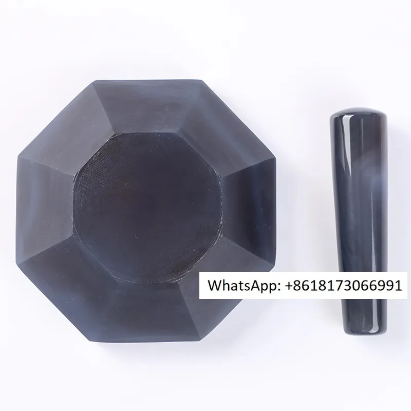 Agate mortar laboratory first-class A-grade grinding bowl, high-quality wear-resistant agate grinding rod inner diameter