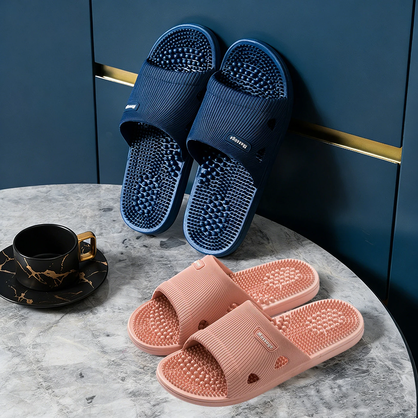 Women Massage Slippers Men Bathroom Slipper Summer Sandals Indoor Outdoor Breathable Non-slip Slides Couples Soft Flats Shoes