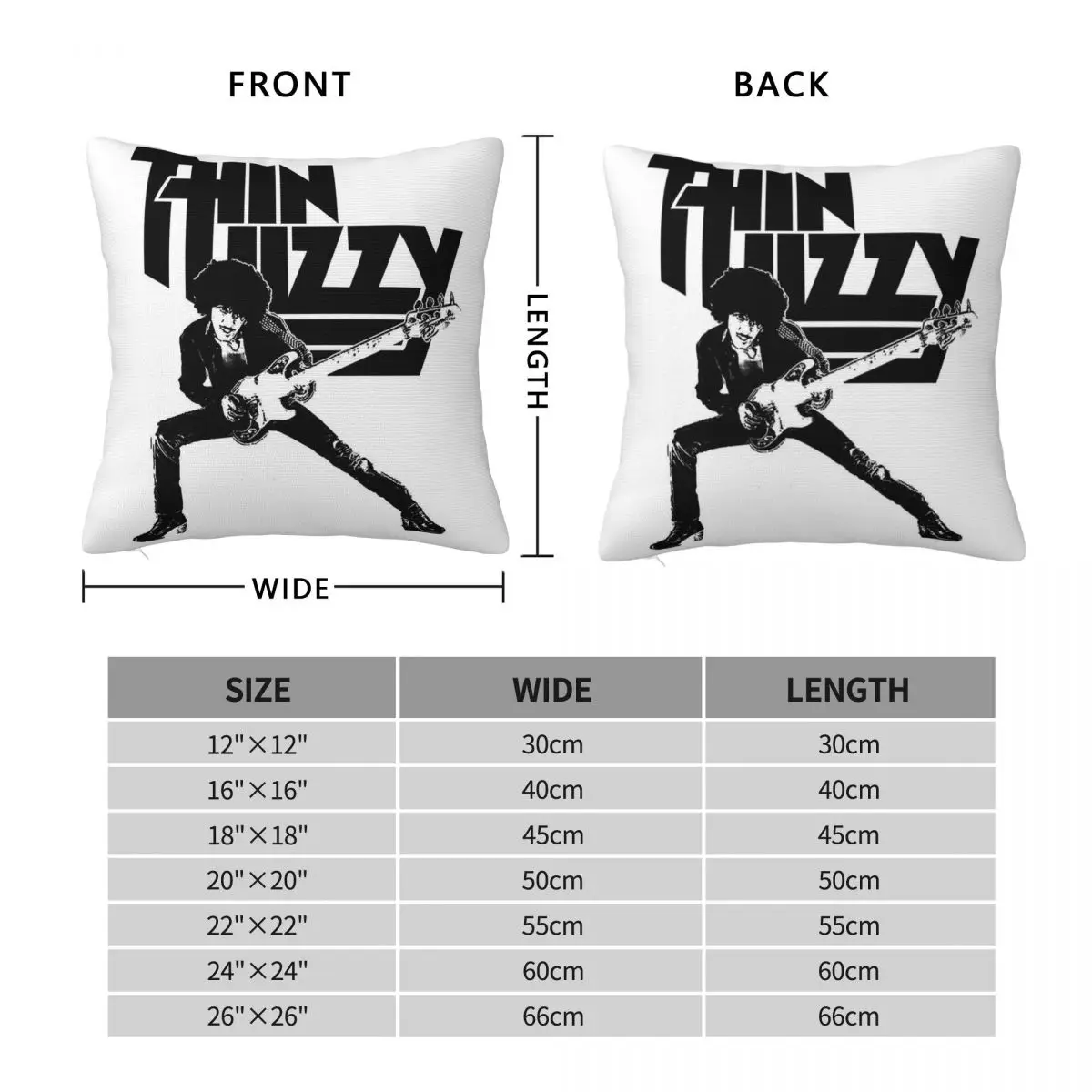 Thin Lizzy Phil Lynott Pillowcase Polyester Linen Velvet Creative Zip Decor Sofa Cushion Cover