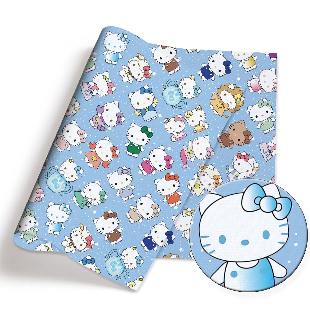 Hello Kitty 140x50CM Cartoon Polyester cotton fabric Patchwork Tissue Kid Home Textile Sewing Doll Dress Curtain cotton Fabric