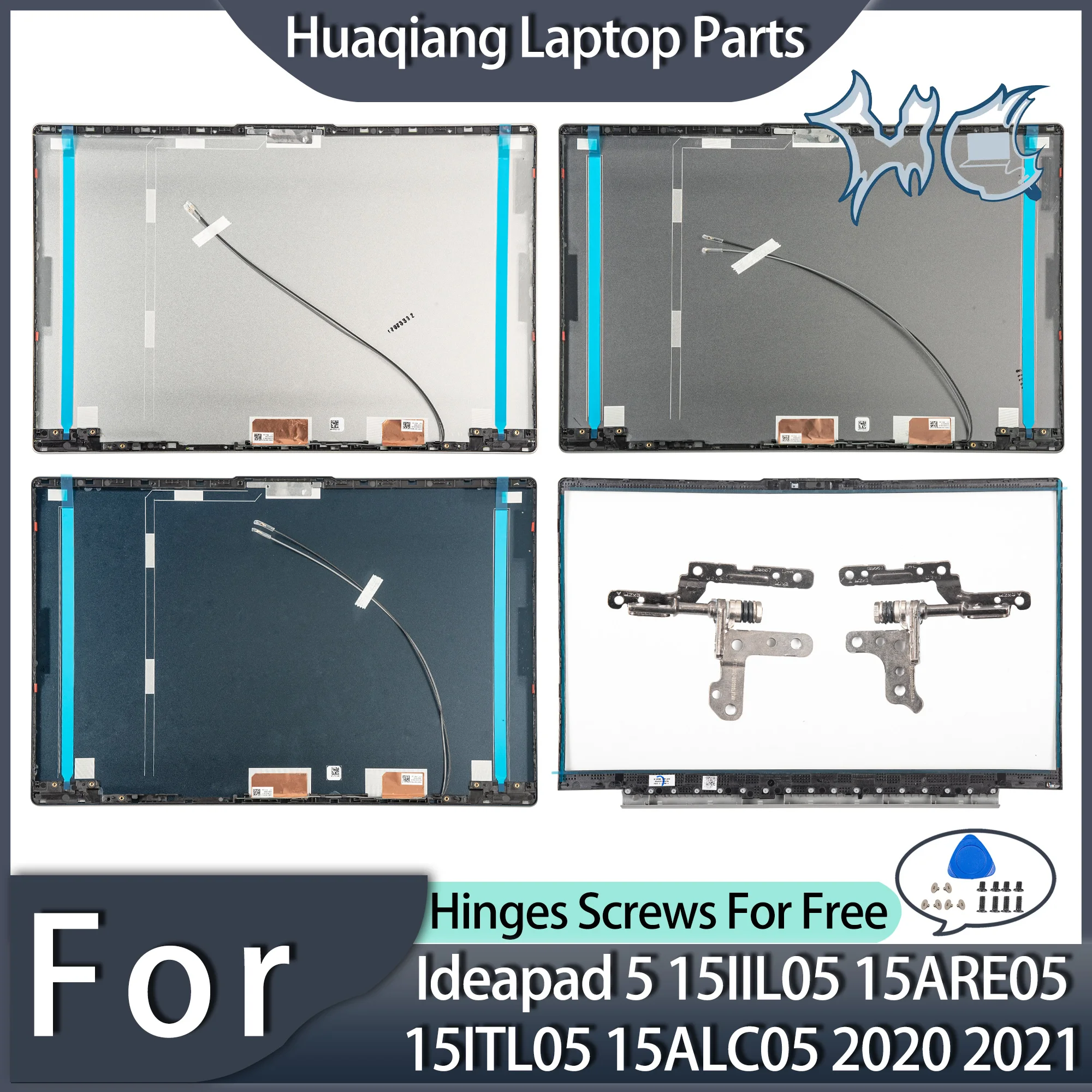 New Laptop Part For Lenovo Ideapad 5 15IIL05 15ARE05 15ITL05 15ALC05 2020 2021 LCD Back Cover Front Bezel Hinges Replacement