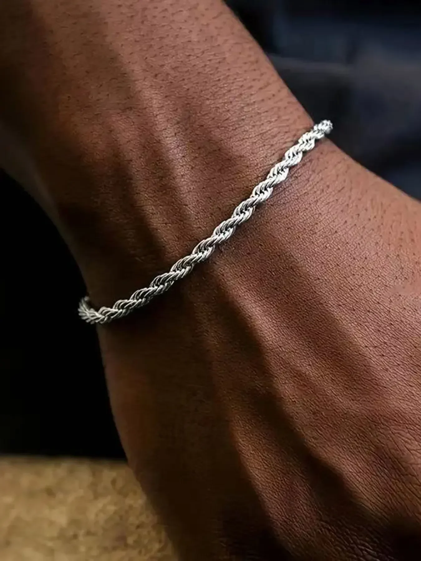 Silver Color & Gold Color Men's Bracelet, Classic Stainless Steel Braided Chain, Casual Style, All Seasons, No Choking Hazard, Braided Bracelets, Bracelet Jewelry