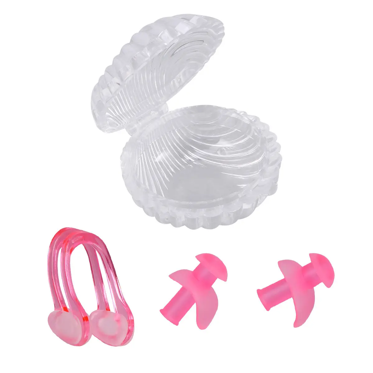 Swimming and Nose Clip Set Silicone Waterproof Soft Fit for Swimmers Learners Water Sports Pool Shower Infection