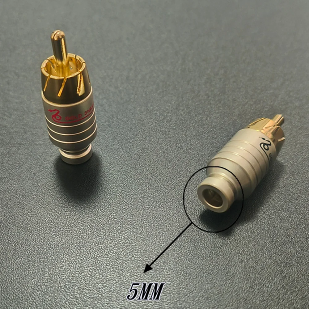 4 Stück 4mm Männlicher Audio-Video-Steckverbinder Vergoldeter Adapter für Kabel DIY Gold Snake RCA-Stecker HIFI Vergoldetes Audiokabel RCA – Detail 3