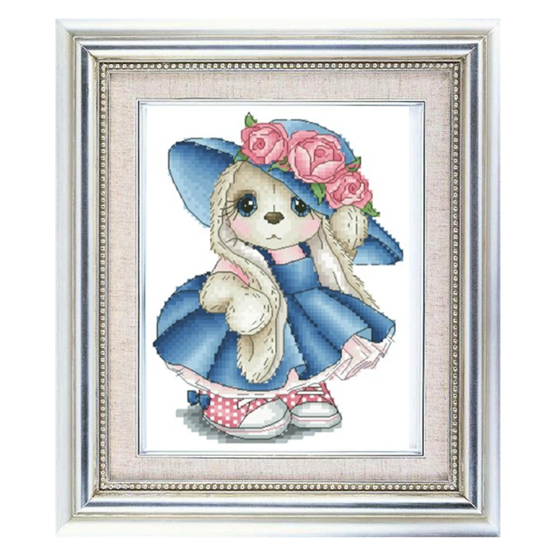 The cross-stitch set 28CT, 18CT, 14CT and 11CT can be selected as the hand-made material pack of printed fabric saga rose hat ra