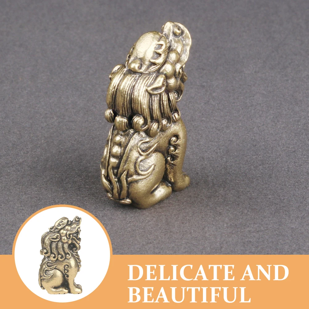 

Brass Auspicious Beast Decors Chinese Animal Statue Gifts Vintage Tea Pet nament Desktop Office Decorations Detailed