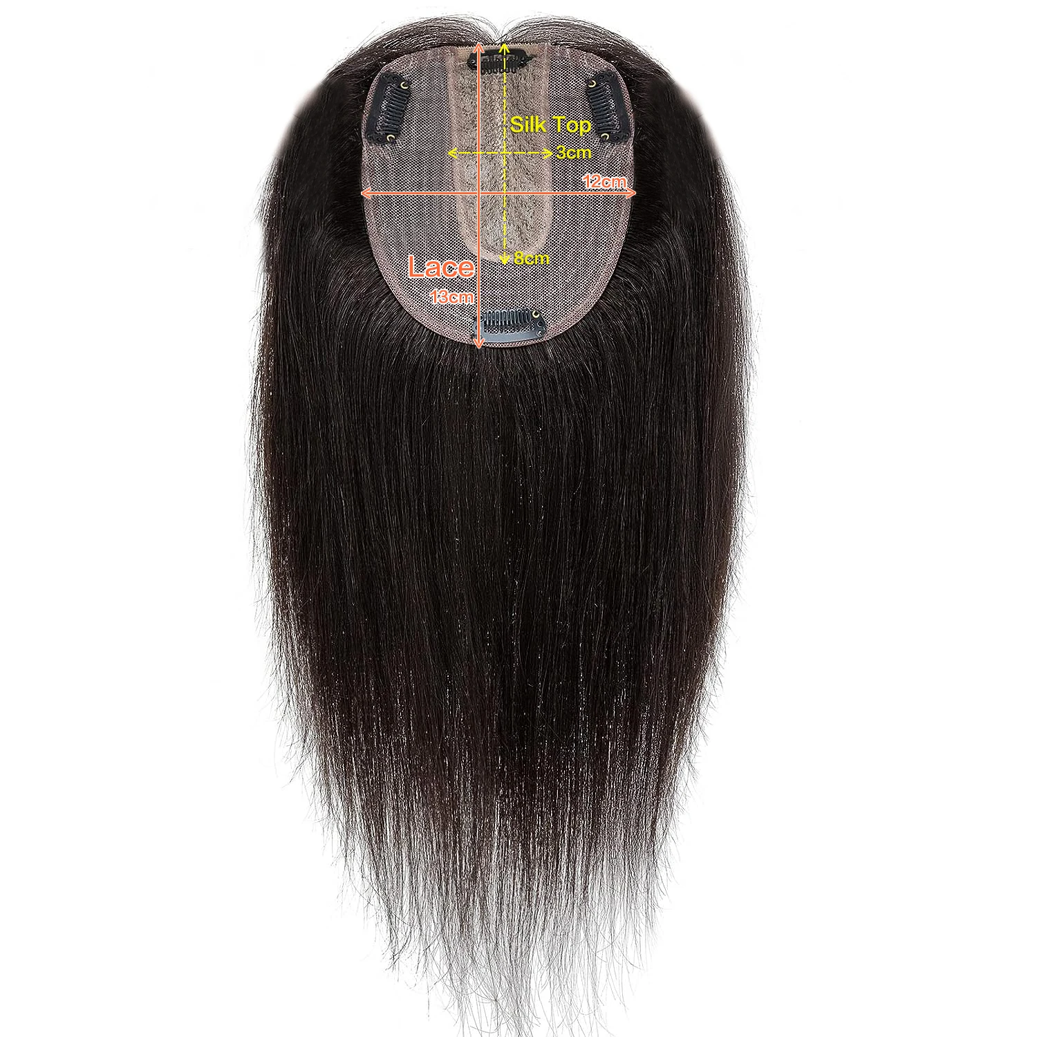 

Женский парик-накладка машинной работы из индийских натуральных волос на шелковой основе, 100% натуральные человеческие волосы, система замещения волос для женщин