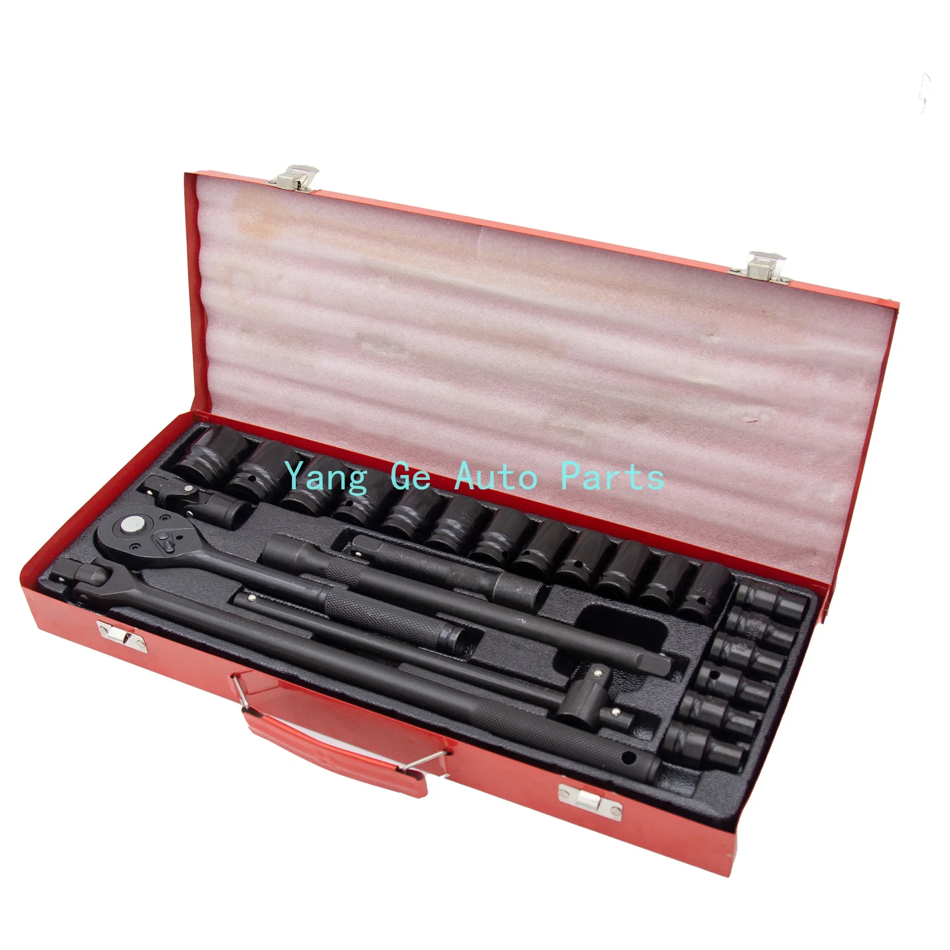 For 24 Piece Set Of Red And Black Iron Box Rocking Frod Seeve Set, Auto Repair Set,Car