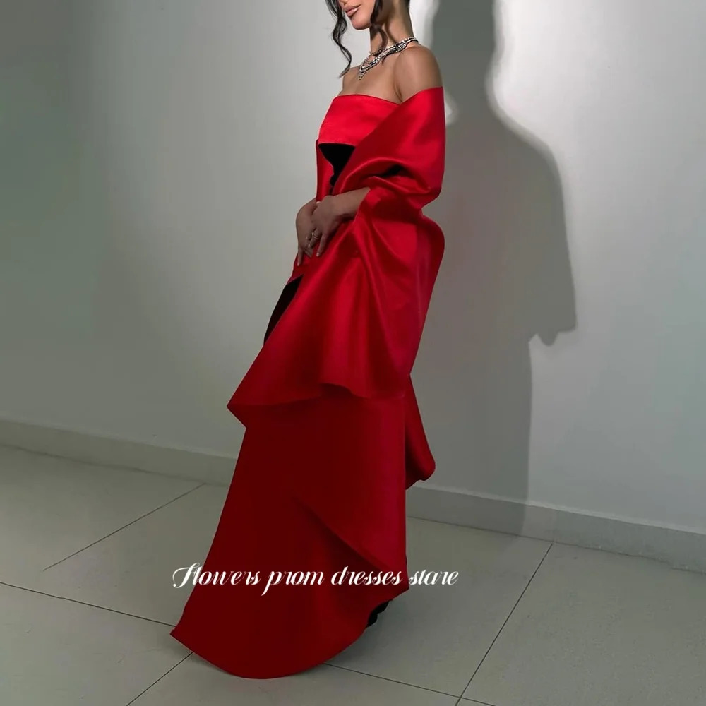 فستان سهرة بألوان زهور بدون أكتاف فستان أحمر للحفلات الراقصة فستان الحفلات مناسبة رسمية فستان المشاهير حسب الطلب