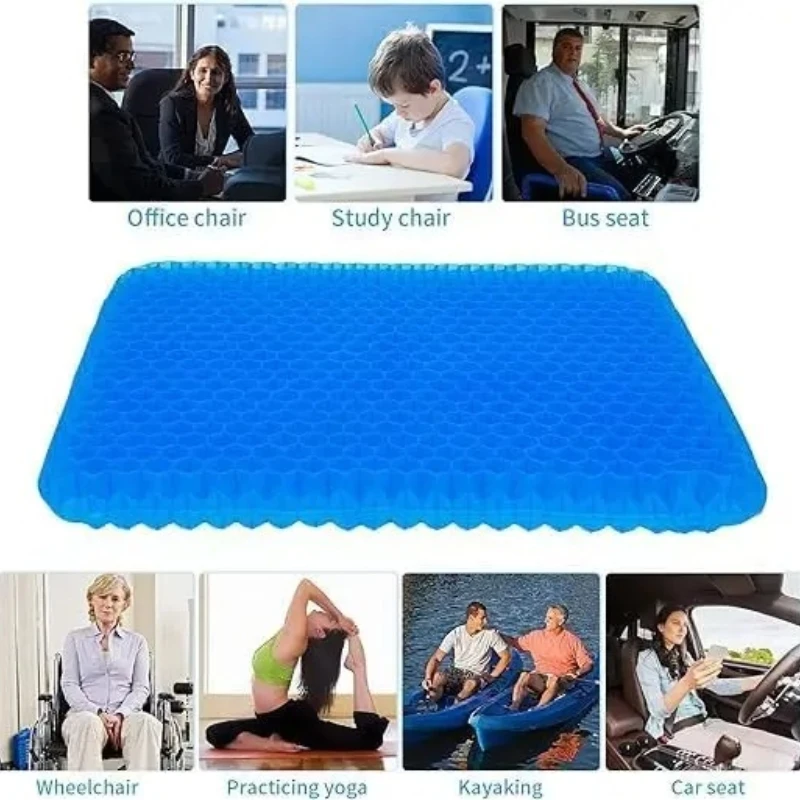 TPE Gel Cushion Honeycomb Egg Cushion Double Layer Square Office Breathable Chair Cushion Ice Cushion Car Seat Cushion