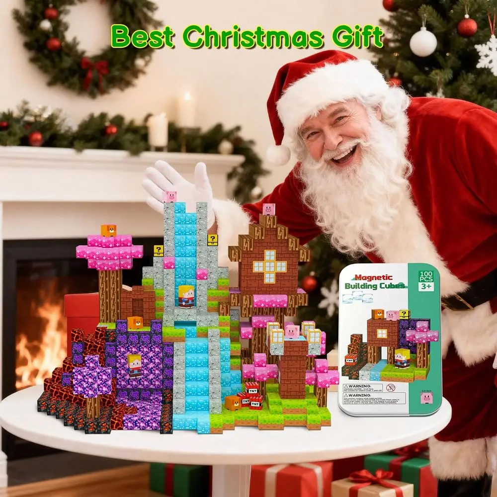 STEM Learning Magnetic Building Cubes - 100 Piece Set for Kids 3-12, Ideal for Birthdays and Christmas