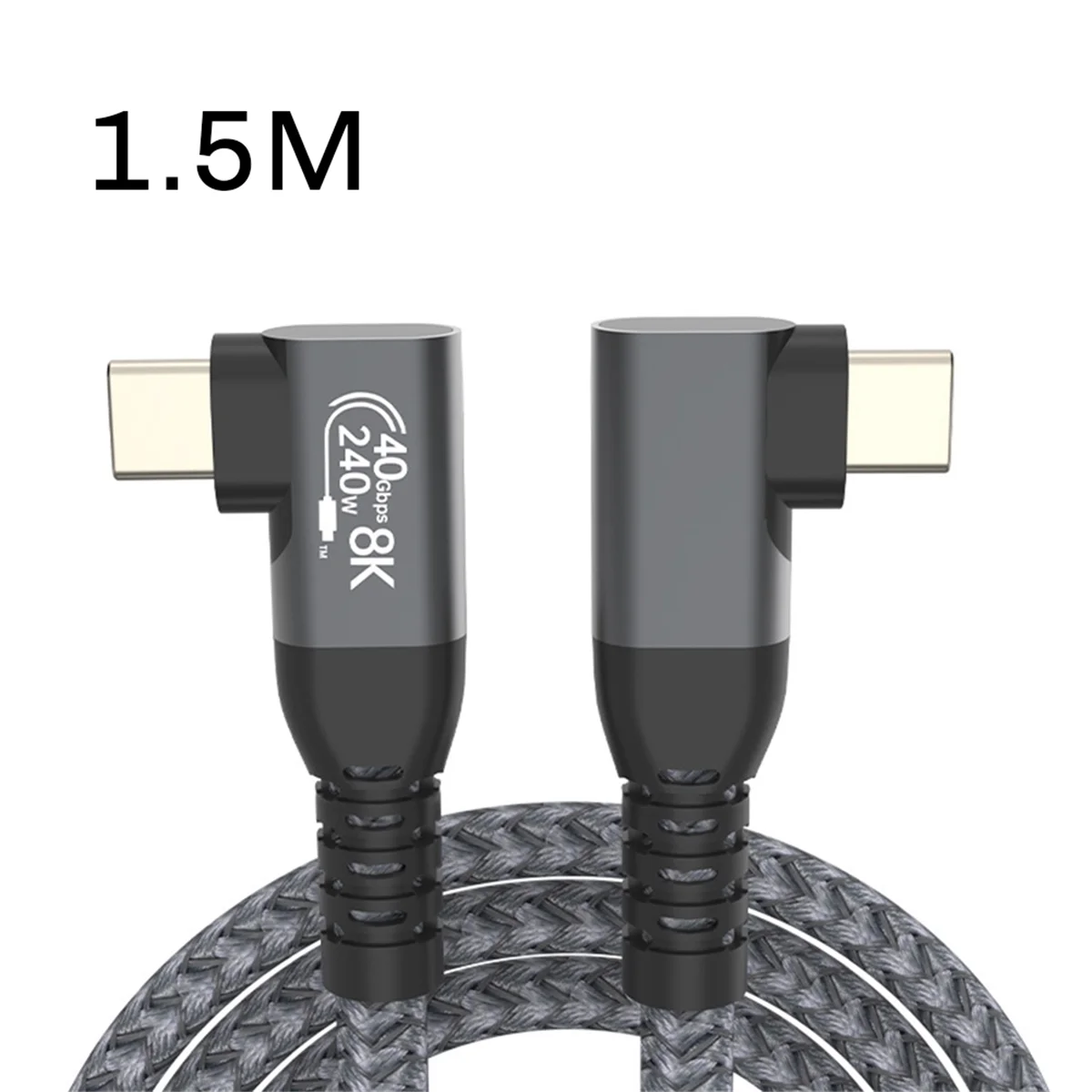 USB 4 90 Degree Angle Cable 40Gbps USB4 Elbow Type C Data Transfer Cable USB C PD240W Fast Charging 1.5M