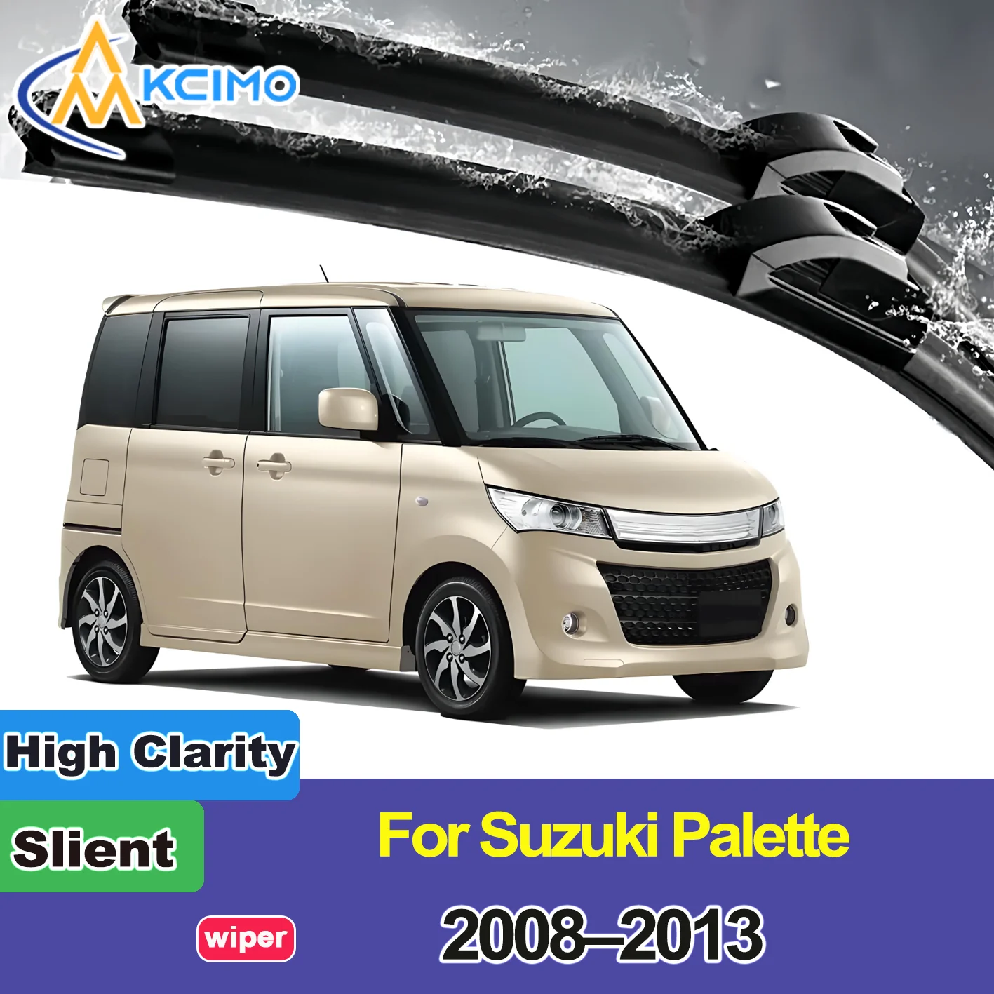 

KCIMO 2PCS New Wiper Blades for Suzuki Palette 2008-2013 Mazda Flair Wagon Nissan Roox Front Windshield Accessories 2013 2012