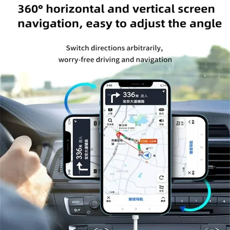 Magnetic Car Phone Holder Wireless Charger Air Vent Mount Fast Charging for iPhone 15 14 13 ProMax Samsung S24 S23 Xiaomi Huawei - náhled 5
