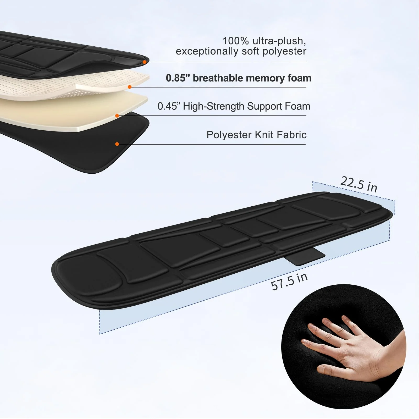 Full Body Massage Mat with Heat, Vibration Massage Mattress Pad with Lumbar Support Cushion, Foldable Massage Mat for Bed, Sofa & Floor, Relaxation & Comfort view 6
