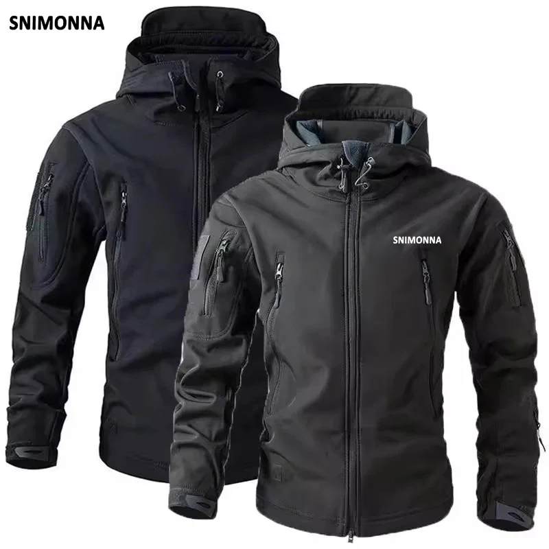 

Men's Winter Fleece Sharkskin Tactical Outdoor Jackets Camping Hiking Trekking Hunting Fishing Climbing Cargo Hoodie Coat
