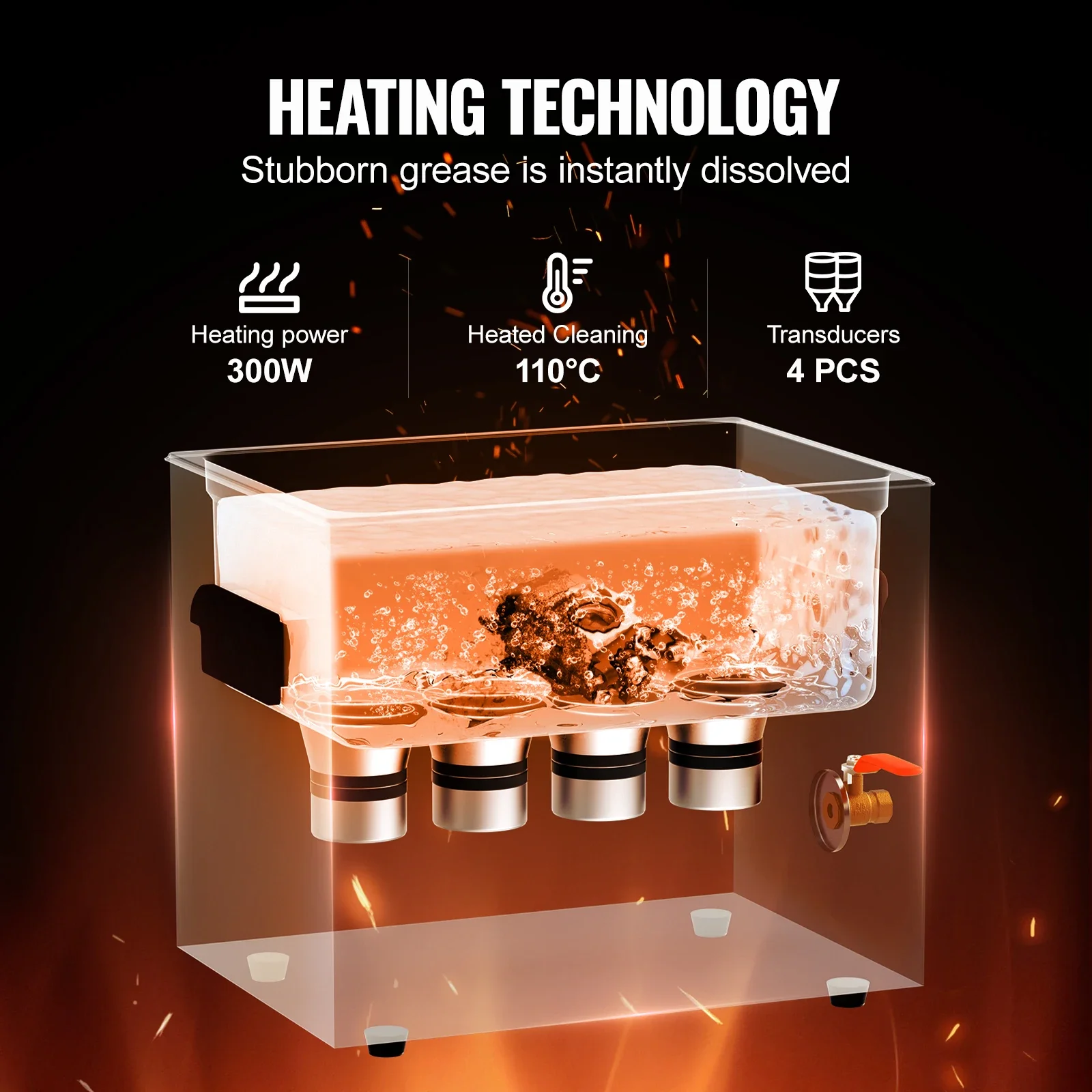 Ультразвуковой очиститель VEVOR 2/3/6/10/15/30L с таймером нагревателя для лабораторных инструментов, металлические детали, карбюратор, латунь, автозапчасти, детали двигателя